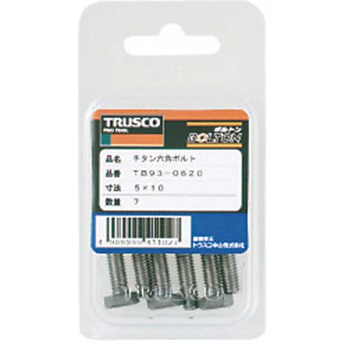 TRUSCO 六角ボルト チタン 強度Ti2 全ネジ M6X16 6本入 TB93-0616