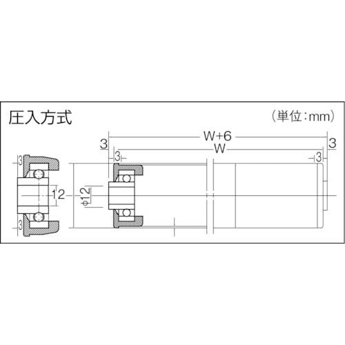 【廃番】CCTY キャリアローラー用ベアリング ニューベアー (スチール) TCRB-5X3E