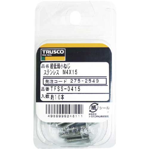TRUSCO 超低頭小ねじ ステンレス M3X8 18本入 TFSS-0308