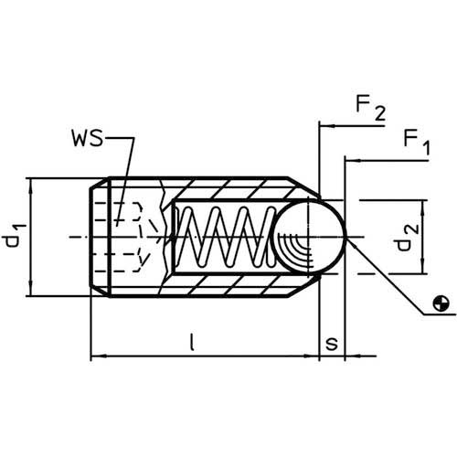 TRUSCO 六角穴付ボールプランジャー スチールボール M5 軽荷重用 TH5PJ