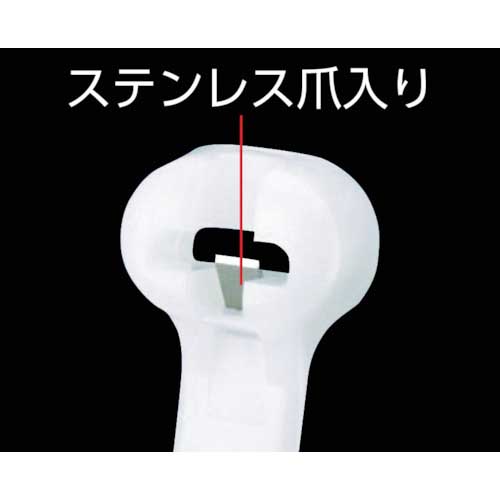 PANDUIT ステンレス爪ロック式ナイロン結束バンド ナチュラル 幅2.4mm 長さ102mm 100本入り BT1M-C