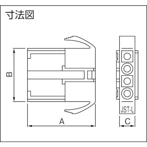 JST ELコネクタ用ハウジング リセプタクル 100個入り ELR-04V