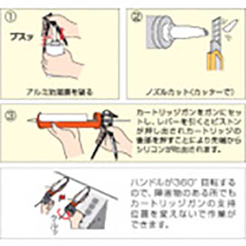 TRUSCO ハンドル回転式カートリッジガン KGK