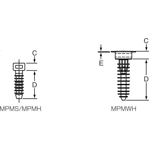 PANDUIT コンクリート用押し込み型固定具 (100個入) MPMS19-C0