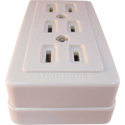 明工 トリプルコンセント(白) MR2775W