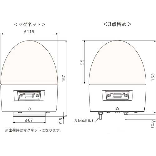 NIKKEI ニコカプセル VL11B型 LED回転灯 118パイ 赤 VL11B-003AR