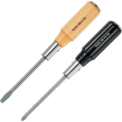 VESSEL 木柄貫通ドライバー 350 +3×150 350-3-150