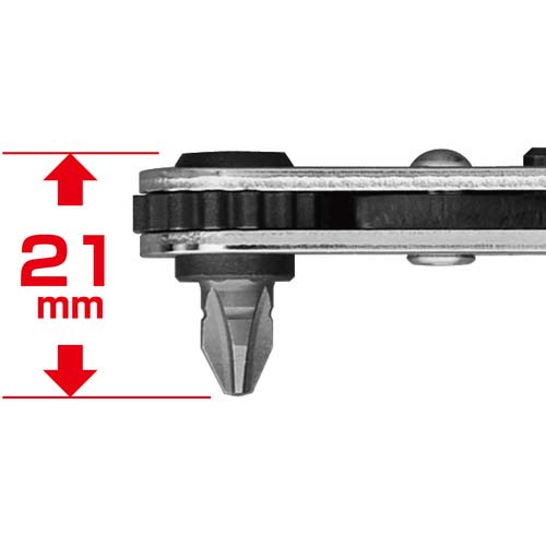アネックス オフセット式ラチェットドライバー ベントダウンヘッド型 刃先:+2×-6 全長108mm 436