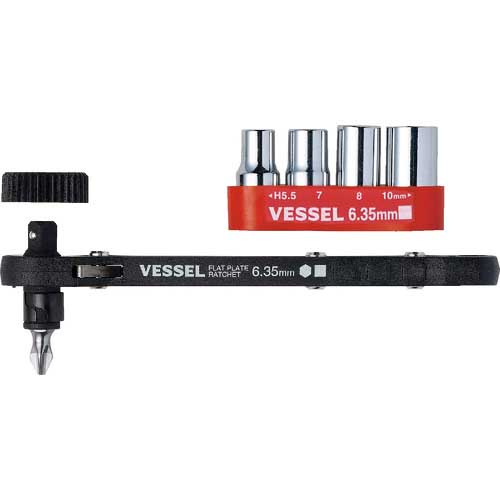 VESSEL 板ラチェットソケットドライバーセット No.TD-72(ビット1本/ソケット4本) TD-72