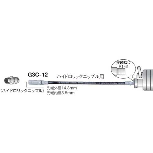 TRUSCO グリスガン用ホース 314mm G3C-12