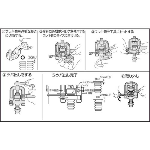 スーパー ラチェットハンドル式フレキ管ツバ出し工具 TH406R