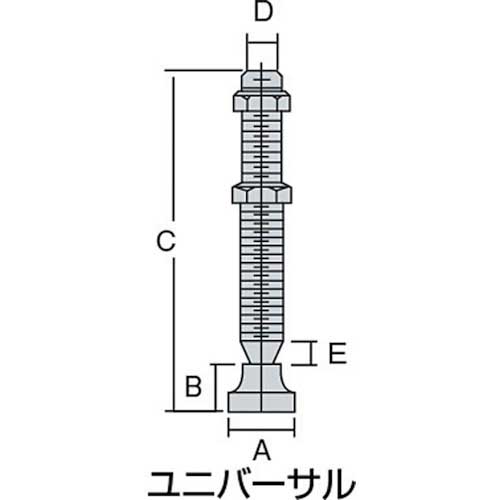 角田 トグルクランプ用ユニバーサルボルト ボルト径M12×154 UBT-12