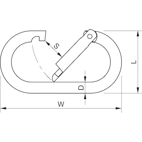 123 カラビナ 鉄O型環なし KA10