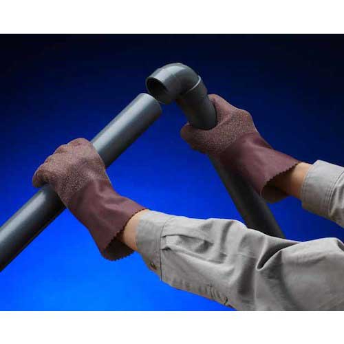 【廃番】SHOWA 天然ゴム手袋(裏布付) No350ゴム作業用手袋 ブラウン Lサイズ NO350-L