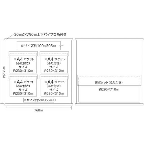 緑十字 工事管理用垂れ幕(フリー掲示板) A4用×4 オレンジ KKM-1YR 810×760 130011