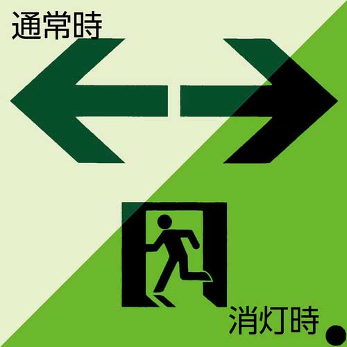 蓄光避難 非常口 標識 避難 緑十字 高輝度蓄光避難誘導ステッカー標識 非常口 ASN963 120 120 A級認定品 377963の通販