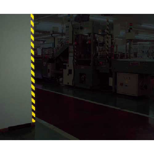 ユニット 蛍光反射テープ 黄/黒 黄部反射 90mm幅×10m巻 864-61