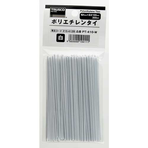 (まとめ) TRUSCO ポリエチレンタイ4mm×100mm 緑 PT-410-GN 1パック（200本） 〔×30セット〕 トラスコ中山 ポリエチレンタイ 幅4mm×長さ100mm 赤 (2 PT-410-R 1