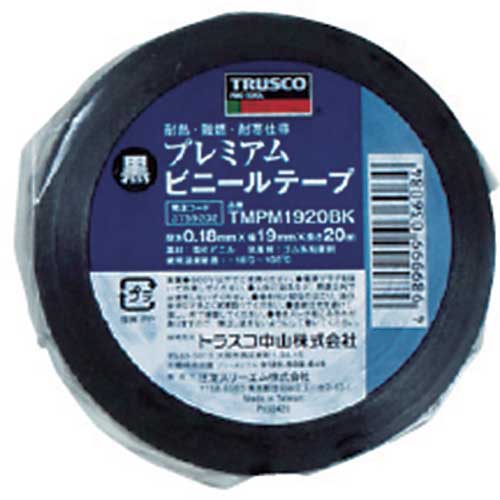 【廃番】TRUSCO プレミアムビニールテープ 19mmX20m 白 TMPM1920W