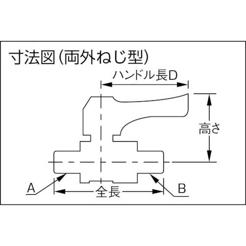 KAKUDAI ミニチュアボールバルブ 呼び径(A)R1/8 全長50.4 オレンジ 651-901-3