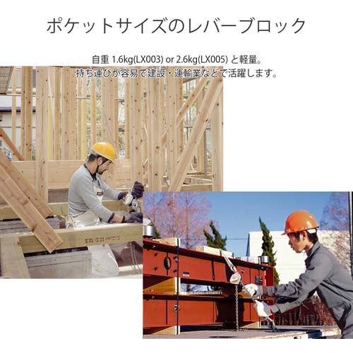 KITO レバーブロック LX形 定格荷重250kg 揚程1m 小型・軽量 【選べる定格荷重】 LX003