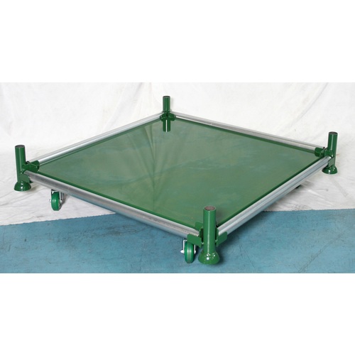 TRUSCO 段積みパレット台車 スチール板張 500kg 1100角 単管付 DPLC05-1111T