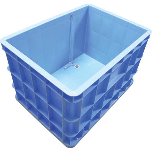 積水 S型コンテナ S-200 キャスター底栓付 青 S-200CS