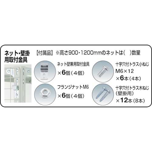 TRUSCO 棚用ディスプレイネット 金具付 450X900ネオグレー ネオグレー TN-4509