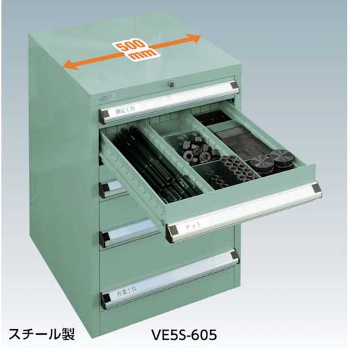 TRUSCO VE5S型中量キャビネット 500X550XH800 引出6段 VE5S-803の通販