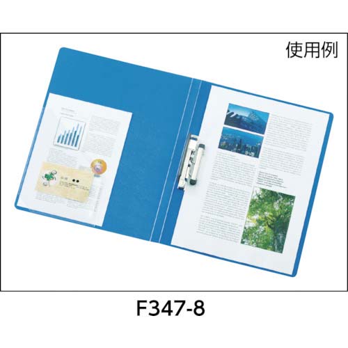 LIHIT A4パンチレスファイル 青 F-347-8