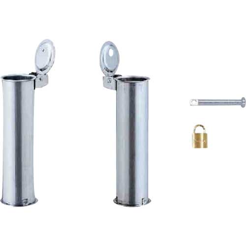 サンポール アーチ 車止め 差込式カギ付(スチール) 黄色 FAH-7SK15-650(Y)