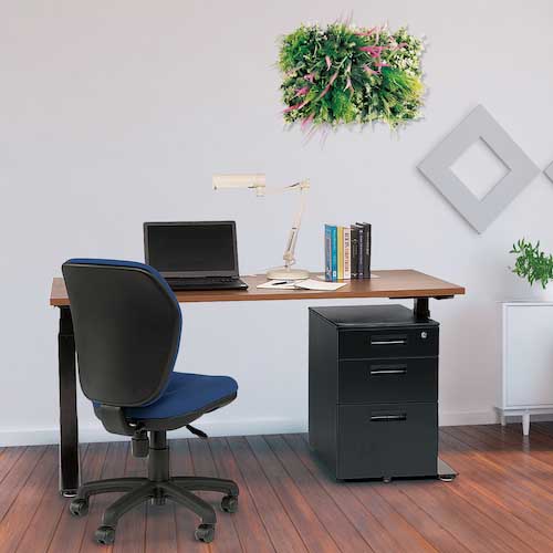 TOKIO オフィスチェア ループ肘付 ブラック FST-77A-BK