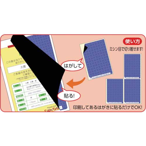 HISAGO セキュリティシール 目隠しラベル はがき用4面地紋 GB2401