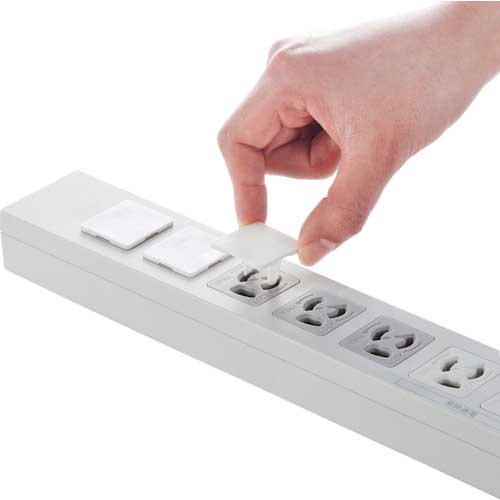 SANWA 電源タップ用コンセントキャップ ホワイト 3プラグ抜け止め TAP-CAP3P5L