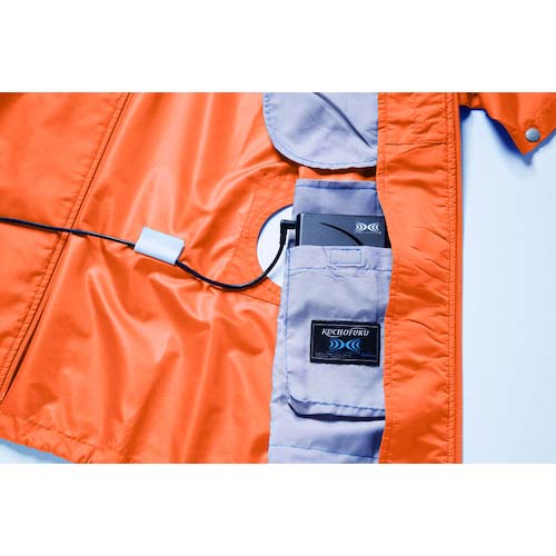 空調服 ポリ製半袖ウエアのみ オレンジ 5L KU91720-C30-S7