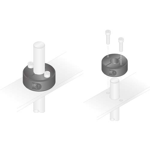 IWATA スタンダードスリットカラー 2穴付 無電解ニッケルメッキ 内径50mm 総幅22mm SCS5022MP2