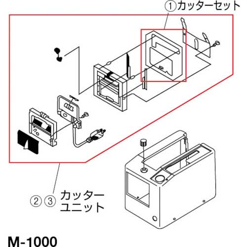 ECT テープディスペンサー用部品 テープカッターセット1.2 (M-1000・M-2000・MS-1100・MS-2200用) 254/255