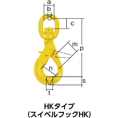 KITO チェンスリング カナグ部材(アイタイプ) スイベルフックHJK 基本使用荷重3.2t HJK10