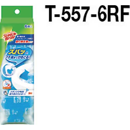 【廃番】3M スコッチ・ブライト 取り替え式トイレクリーナー 取り替え用スポンジ(6個入) T-557-6RF