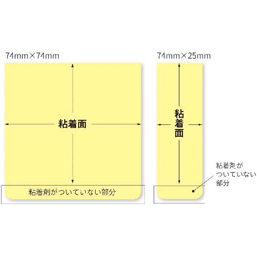 【廃番】3M ポスト・イット 全面強粘着ノート 74x74mm ビビットイエロー 30枚 F-33Y