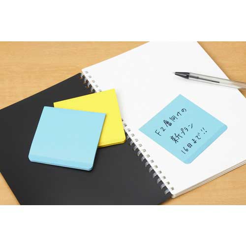 【廃番】3M ポスト・イット 全面強粘着ノート 74x74mm ビビットイエロー、エレクトリックブルー 30枚x2パッド F-33YB