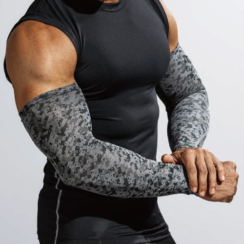 おたふく 冷感 パワーストレッチアームカバー 迷彩 LL JW-618-ME-LL