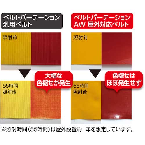 テラモト ベルトパーテーション AW屋外対応 PETベルト5m ポール黒 黄 SU-661-710-6