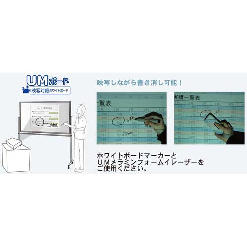 【廃番】馬印 映写対応片面脚付ホワイトボード UM46T