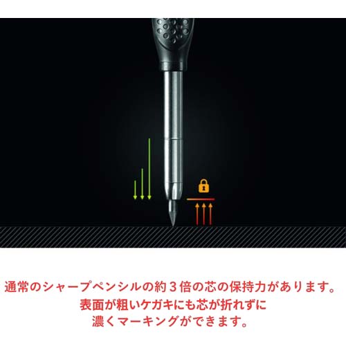 ピカマーカー 建築用シャープペンシル“Dry” 丸芯2.8mm 黒2B 3030