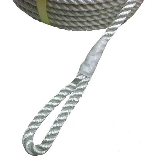 まつうら NR-3STRAND-16-100 電動ウインチ用ナイロンロープ 3打ち 16mmΦ×100m 両端アイ加工 NR3STRAND16100 まつうら 電動ウインチ用ナイロンクロスロープ(8打ち) 12mmΦ×100m 両端