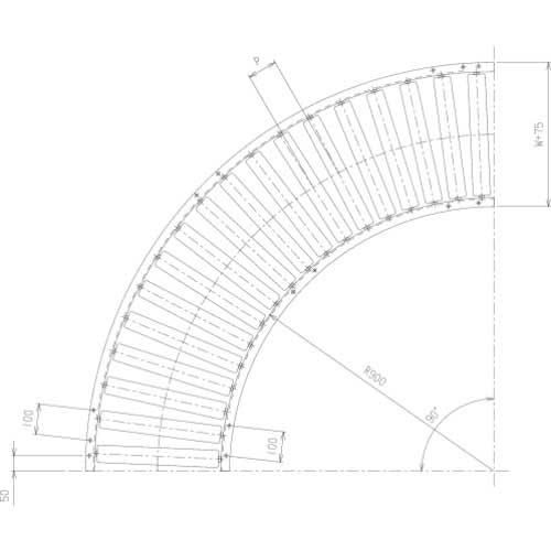 マキテック スチール製ローラーコンベヤR5714P型2000LX400WX200P R5714PX2000L400W200P