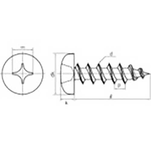 TRUSCO ナベ頭タッピングねじ 1種A ステンレス M4×45 120本入 ヘキサゴンパック S023-0445