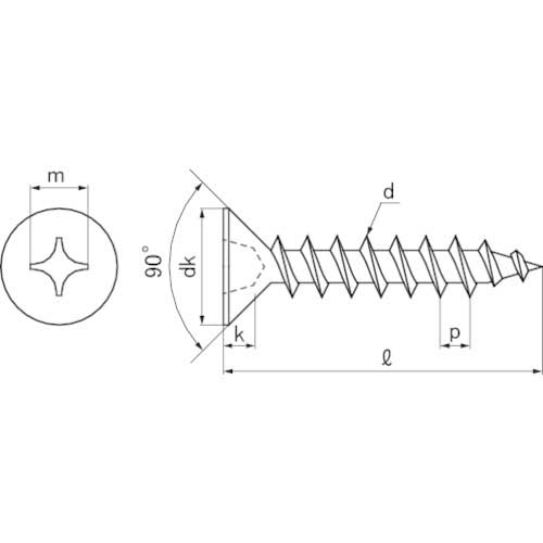TRUSCO 皿頭タッピングねじ 1種A ステンレス M3×12 1000本入 ヘキサゴンパック S024-0312