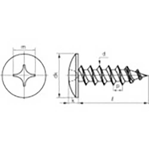 TRUSCO トラス頭タッピングねじ 1種A ステンレス M3.5×16 430本入 ヘキサゴンパック S025-3516
